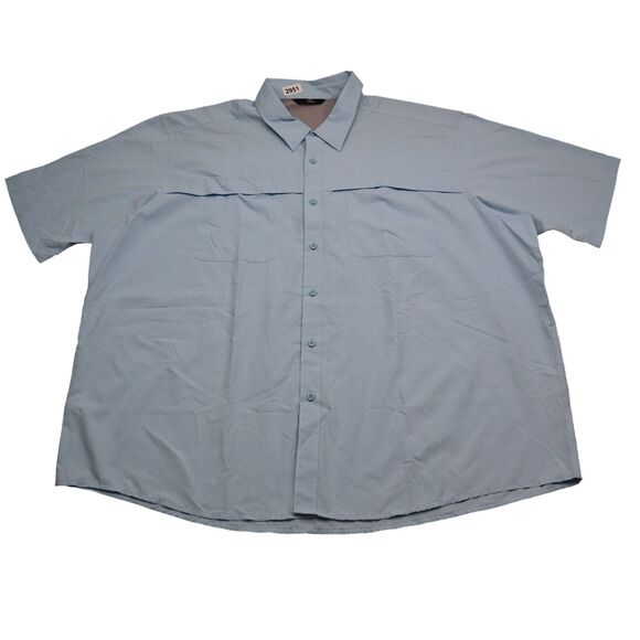 Wrangler Shirt Mens 3XL Blue Workwear Outdoor Stretch Hike Fish Button Up - Picture 1 of 15